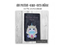 Stickdatei - ITH Muki Mutter Kind Pass Hülle Blanko Mutterpass Ö